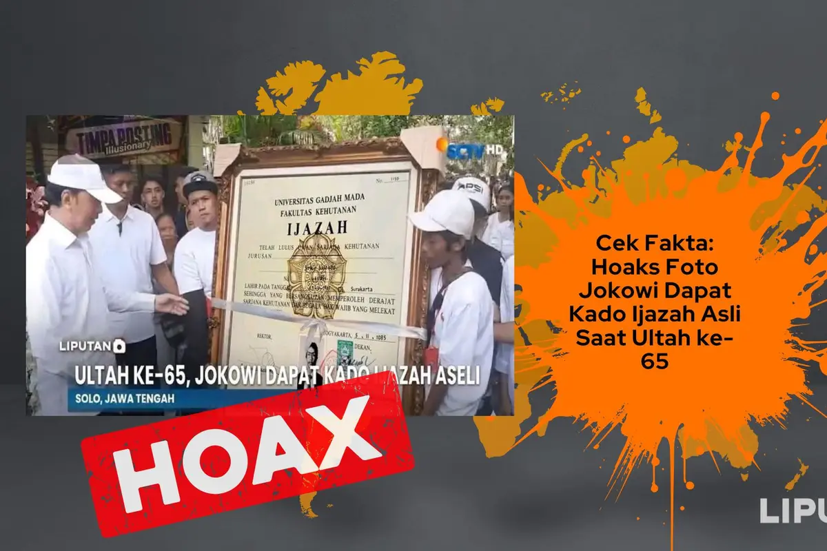 Cek fakta foto Jokowi dapat kado ijazah asli saat ulang tahun ke-65