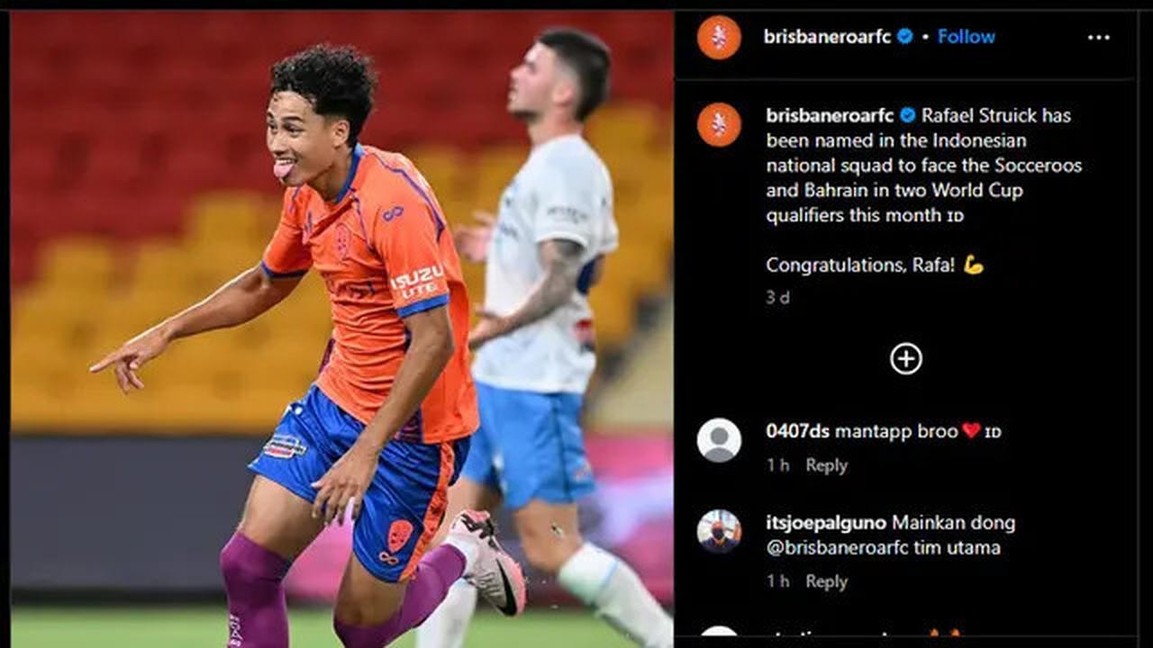 Brisbane Roar FC Beri Ucapan Selamat pada Rafael Struick karena Dipanggil Timnas Indonesia, Komennya Bikin Salfok