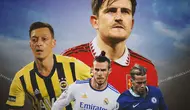 Ilustrasi - Harry Maguire, Mesut Ozil, Gareth Bale, Mykhailo Mudryk (Bola.com/Adreanus Titus)