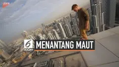 Aksi seorang pemuda bisa membuat ngilu yang melihatnya. Ia bermain hoverboard di puncak gedung pencakar langit di Dubai.