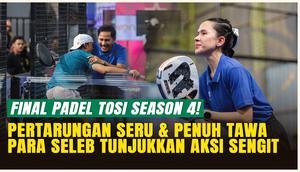 Final padel TOSI Season 4 jadi tontonan seru penuh tawa! Para selebritas tampil kompetitif tapi tetap menghibur, dengan Raffi Ahmad dan Thariq Halilintar keluar sebagai pemenang laga pamungkas.