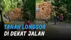 Tanah longsor terjadi di jalan poros Palopo-Toraja, Kelurahan Battang, Palopo.