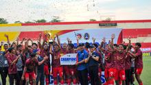 Persiba Bantul saat merayakan momen Juara Liga 3 DIY di Stadion Sultan Agung, Selasa (26/12/2023). (Dok PSSI DIY)