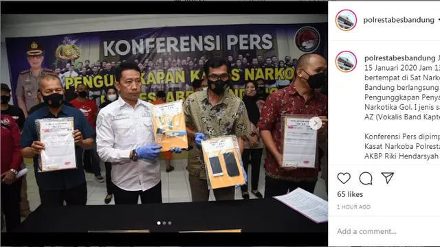 Ahmad Zacky Vokalis Band Kapten ditangkap Polisi atas kasus penyalahgunaan Nnarkoba