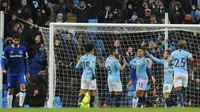 Pemain Manchester City, Gabriel Jesus (ketiga kanan) merayakan gol bersama timnya saat melawan Everton dalam Liga Inggris di Stadion Etihad, Manchester, Inggris, Sabtu (15/12). Manchester City menang 3-1. (AP Photo/Rui Vieira)