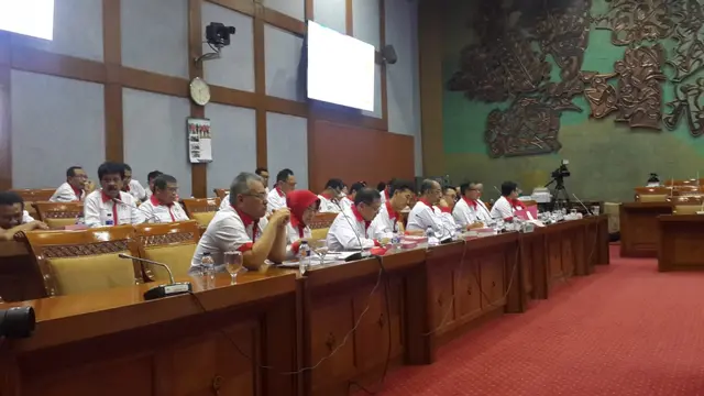 Jajaran Kemenpora saat melakukan rapat kerja dengan Komisi X DPR RI, Kamis (6/9/2018).