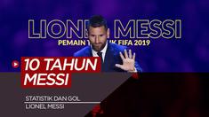 Berita video statistik dan gol Lionel Messi 10 musim terakhir di semua ajang.