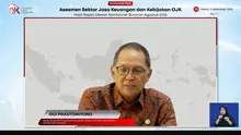 Kepala Eksekutif Pengawas Perasuransian, Penjaminan, dan Dana Pensiun OJK, Ogi Prastomiyono, dalam konferensi pers RDKB Agustus 2025, Kamis (4/9/2025). (Foto: tangkapan layar/Tira Santia)