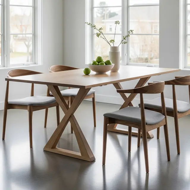 Inspirasi Dapur dan Meja Makan dengan Kabinet Kayu Minimalis (Image by Gemini AI)