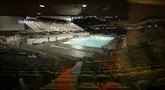 Pemandangan kolam renang Olimpiade La Defense Arena Paris, di Nanterre, luar Paris, Rabu, 12 Juni 2024. (AP Photo/Thomas Padilla)