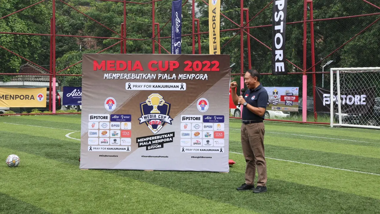 Menpora Zainudin Amali saat menghadiri Media Cup 2022