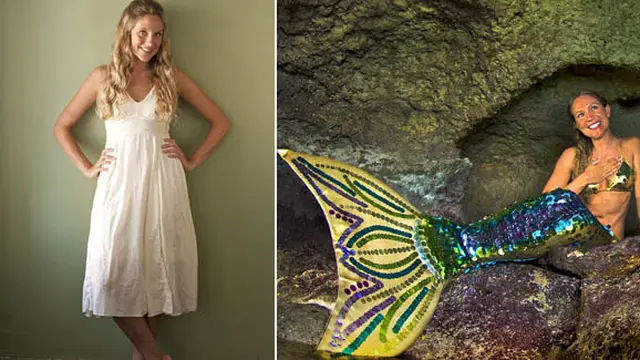 Saat jadi gadis biasa dan menjadi Putri Duyung (c) dailymail.co.uk