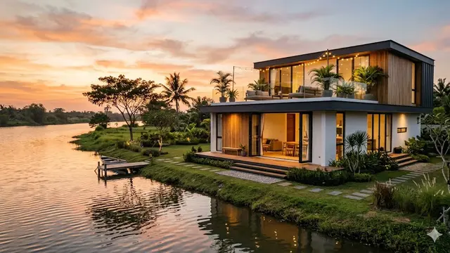 Contoh Rumah di Pinggir Sungai