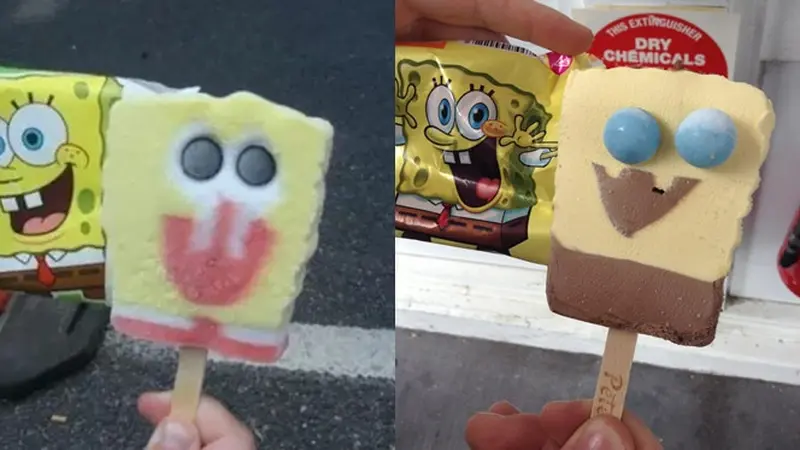 6 Potret Es Krim Spongebob Squarepants Ini Nyeleneh, Kocak