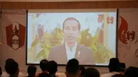 Presiden Joko Widodo (Jokowi) saat memberikan sambutan di acara Dies Natalis GMNI ke-69, Jumat (31/3/2023). (Dok. Istimewa)
