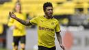 Jadon Sancho - Sancho lahir dari akademi Manchester City, ia memiliki pengalaman dengan gaya permainan sepak bola Inggris. Bintang muda Borussia Dortmund ini tampil sangat mengesankan di kompetisi Bundesliga musim ini. (AFP/Martin Meissner/pool)