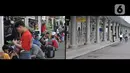 Foto kombo menunjukkan suasana arus mudik H-2 Idul Fitri 2019 (kiri) dan H-2 Idul Fitri 2020 (kanan) di Stasiun Pasar Senen, Jakarta, Jumat (22/5/2020). Larangan mudik bagi warga Jakarta karena pandemi COVID-19 menyebabkan pemandangan kontras di Stasiun Pasar Senen. (merdeka.com/Iqbal S. Nugroho)