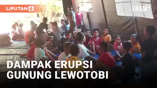 VIDEO: Gunung Lewotobi Erupsi, Ratusan Anak-anak Belajar di Tenda Pengungsian