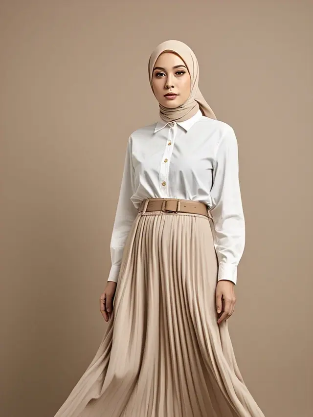 Tips Padu Padan Baju Putih Hijab dengan Celana dan Rok