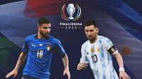 Finalissima - Timnas Italia Vs Timnas Argentina - Lorenzo Insigne Vs Lionel Messi (Bola.com/Adreanus Titus)
