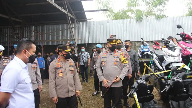 Ratusan motor bodong siap ekspor ke Timor Leste diamankan Polres Pati di salah satu gudang di Juwana, Kabupaten Pati. (Foto: Liputan6.com/Humas Polda Jateng)