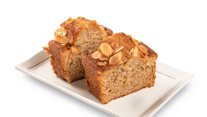 resep banana almond cake