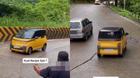 Wuling Air ev taklukkan tanjakan ekstrem jalur Sitinjau Lauik (TikTok/@ndasposeng)