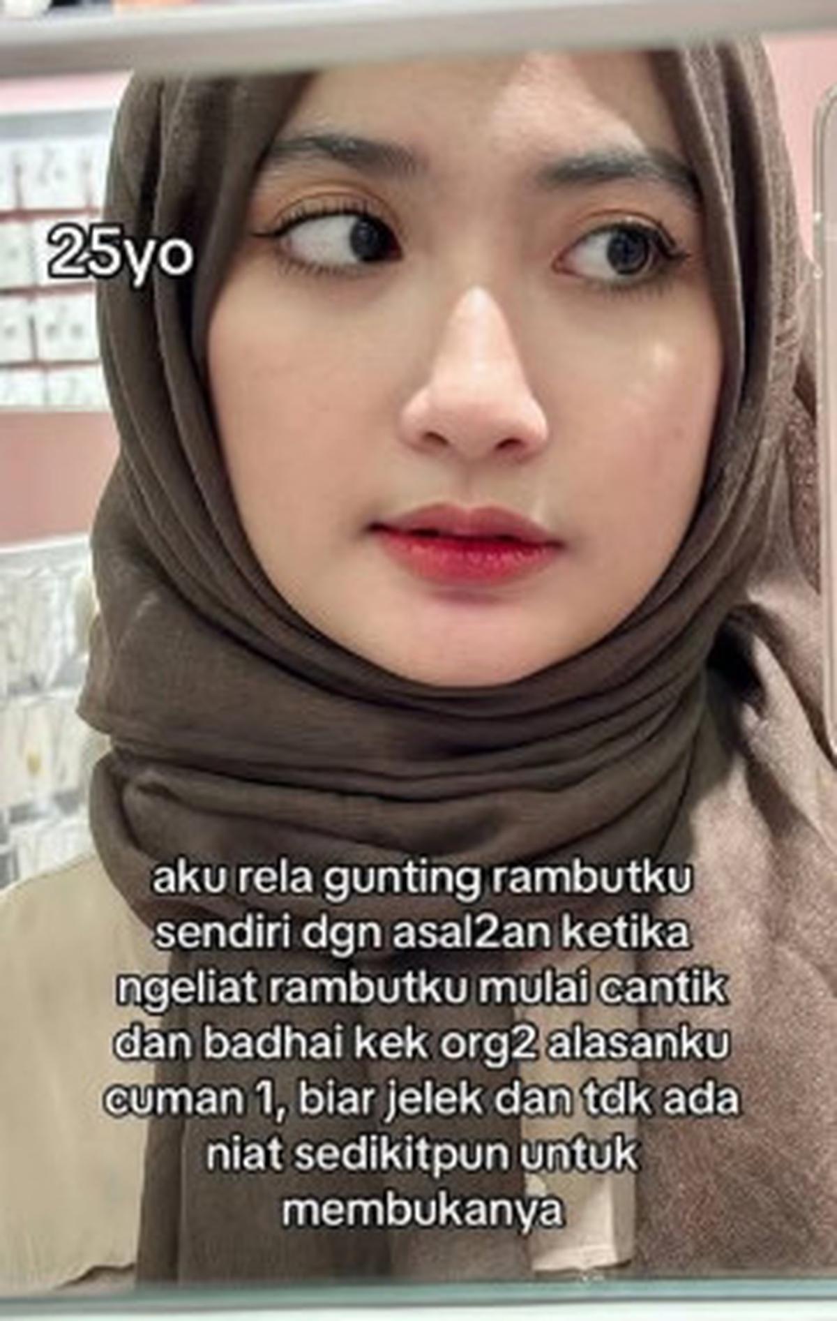 Demi Istiqomah Berhijab, Cewek Cantik ini Rela Potong Sendiri Rambutnya Secara Asal-asalan Supaya Jelek