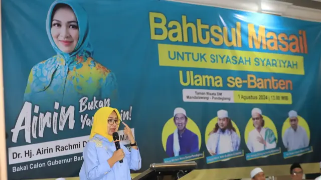 Mantan Wali Kota Tangerang Selatan Airin Rachmi Diany mendapat dukungan dari ratusan ulama sebagai bakal calon Gubernur Banten. (Istimewa)
