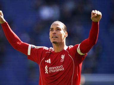 Liverpool berhasil memetik kemenangan dalam laga bertajuk Derby Merseyside melawan Everton di Liga Inggris pada Minggu (19/04/2026) waktu setempat.  (AP Photo/Ian Hodgson)