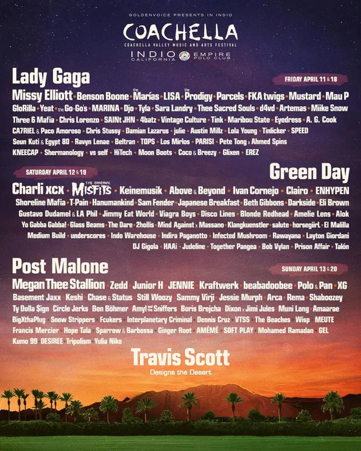 Jadwal Lengkap dan Line Up Coachella 2025, Jangan Lewatkan Penampilan Lady Gaga hingga Lisa BLACKPINK