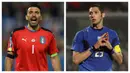 Dalam tiap edisi Piala Eropa, Timnas Italia selalu menjadi tim favorit berkat kualitas para pemain di dalamnya. Tak terkecuali para pemain gaek yang menjadi panutan para pemain muda. Berikut barisan pemain tertua Gli Azzurri sepanjang sejarah gelaran Euro. (Kolase Foto AFP)