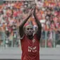 Striker Persija, Reinaldo, merayakan kemenangan Persija atas Persiba pada laga Liga 1 di Stadion Patriot, Bekasi, Jumat  (12/8/2017). Persija menang 2-0 atas Persiba. (Bola.com/M Iqbal Ichsan)