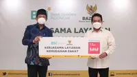 Badan Amil Zakat Nasional (BAZNAS) dan Bank Syariah Indonesia (BSI), menjalin kerja sama layanan kemudahan berzakat.