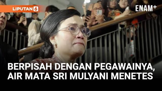 Sri Mulyani resmi mengakhiri masa jabatannya sebagai Menteri Keuangan hari ini. Suasana haru mewarnai acara perpisahan dirinya dengan para pegawai Kementerian Keuangan, dan Sri Mulyani turut meneteskan air mata saat mendengar ucapan terima kasih untu...