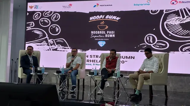 Direktur Digital Business PT Telkom Indonesia (Persero) Tbk Fajrin Rasyid dalam Ngopi BUMN, di Kementerian BUMN, Selasa (8/11/2022).