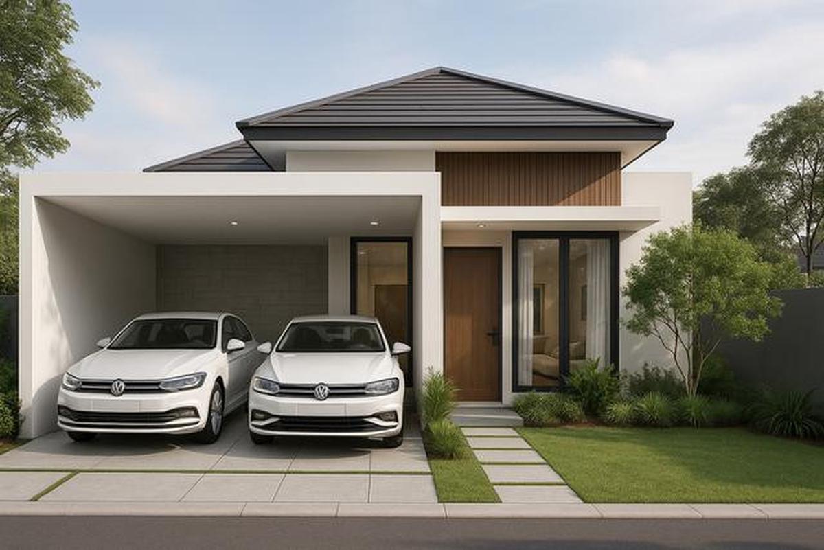8 Inspirasi Desain Rumah 6x12 dengan Garasi 2 Mobil, Ide Hunian Menarik 2025
