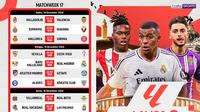 Jadwal pertandingan La lIga 2024/25 pada matcweek 17 di Vidio. (sum. doc. vidio.com)