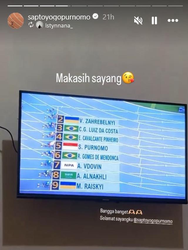 Unggahan Saptoyogo Purnomo usai kemenangannya. (Instagram/ saptoyogopurnomo)