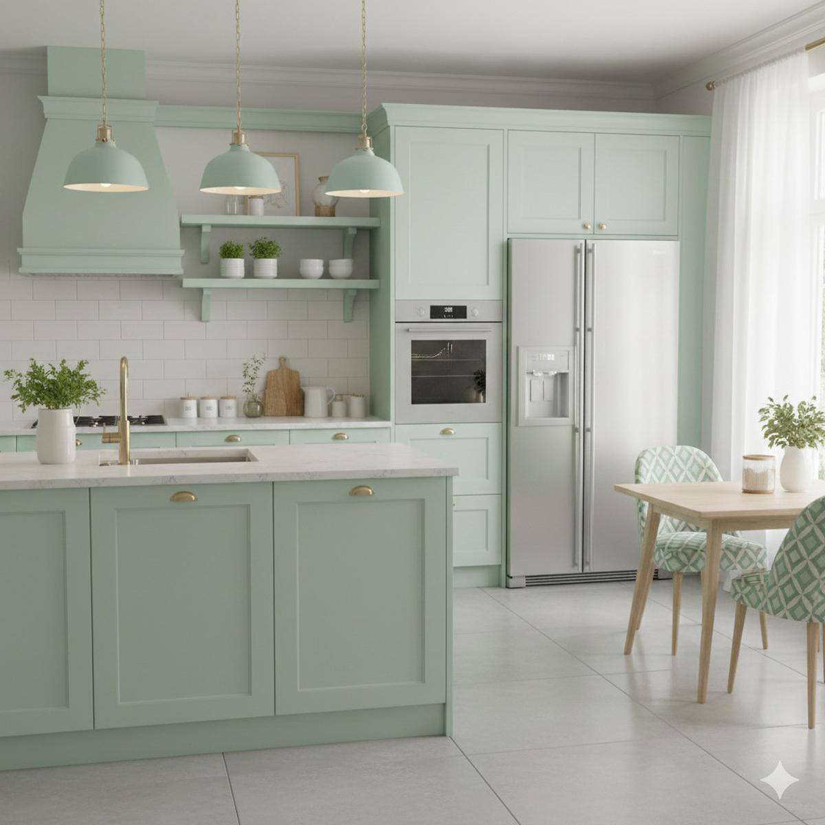 Cat Dapur Warna Pastel Mint
