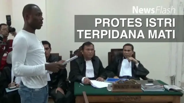 Istri terpidana mati mendatangi Nusakambangan dan melakukan aksi protes