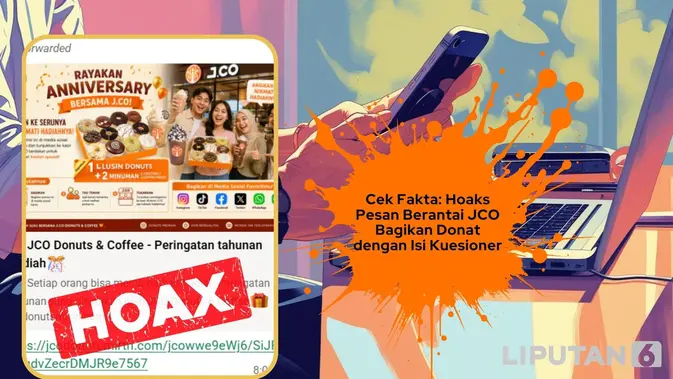 Cek Fakta: Hoaks Pesan Berantai JCO Bagikan Donat dengan Isi Kuesioner