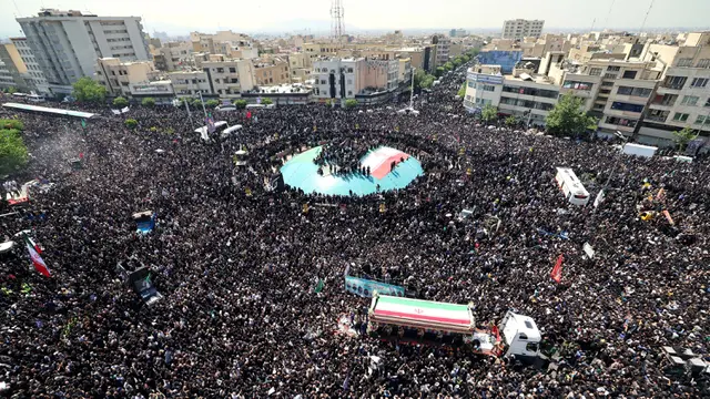 Jutaan Warga Iran Hadiri Prosesi Pemakaman Presiden Ebrahim Raisi