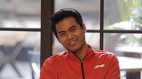 Pebulutangkis Indonesia, Tontowi Ahmad, saat jumpa dengan content creators di Jakarta, Selasa (24/7/2018). Acara tersebut dalam rangka memberi dukungan untuk para atlet jelang Asian Games 2018. (Bola.com/M Iqbal Ichsan)