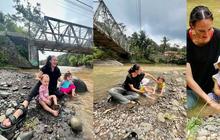 8 Foto Nadine Chandrawinata Mengajak Djiwa dan Djala Bermain di Sungai, Pasir, dan Air