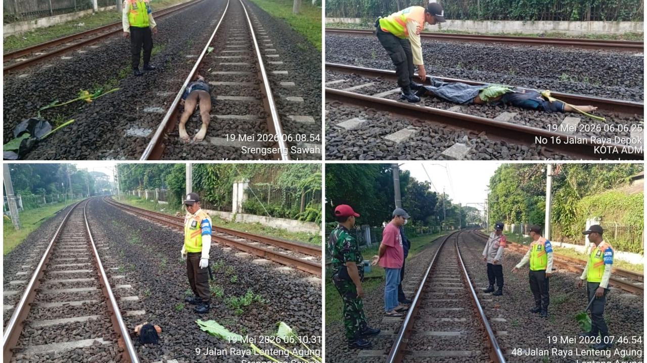 Pria Tanpa Identitas Tewas Tertabrak KRL di Lenteng Agung