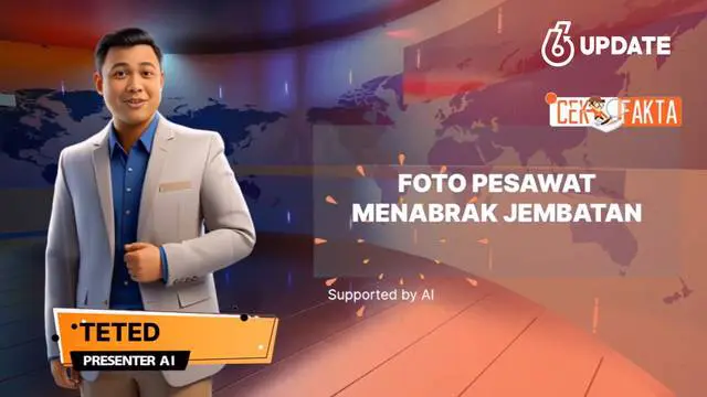 Sebuah foto yang diklaim pesawat menabrak jembatan beredar di media sosial. Benarkah dalam foto tersebut merupakan insiden tabrakan pesawat menabrak jembatan?