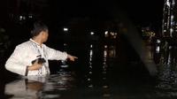 Ketinggian air di permukiman Pantai Mutiara berkisar antara 50 sampai 70 sentimeter. (TMC Polda Metro Jaya)