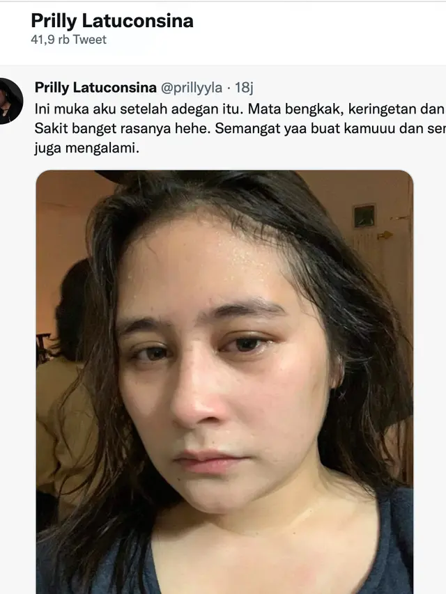 Unggahan Prilly Latuconsina. (Foto: Dok. Twitter @prillyyla)