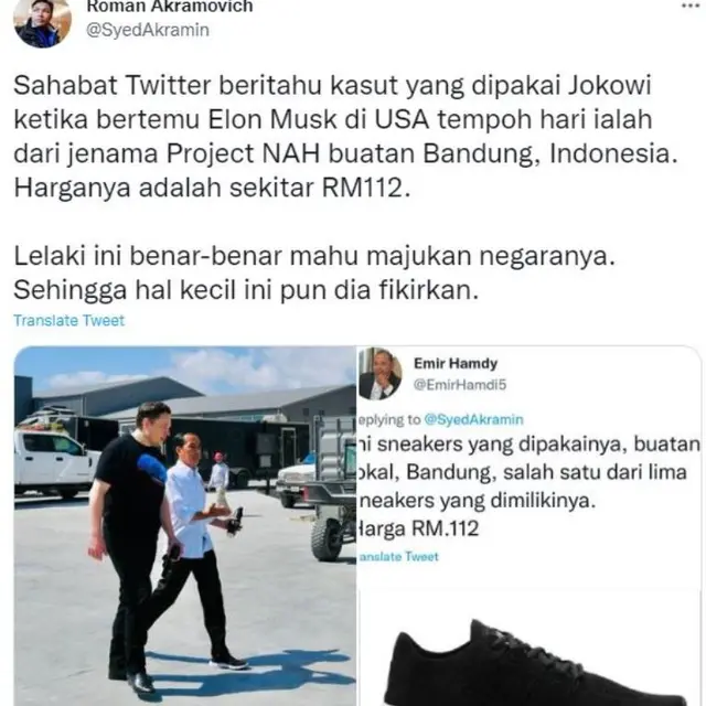 Sepatu Jokowi Saat Bertemu Elon Musik Menarik Perhatian Warganet Malaysia